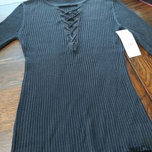 👚NWT NYGARD SWEATER WITH LACES/Black Glitter//B4B